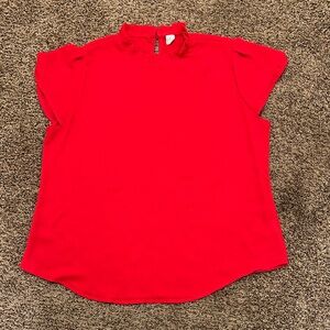 Red Short Sleeve Blouse